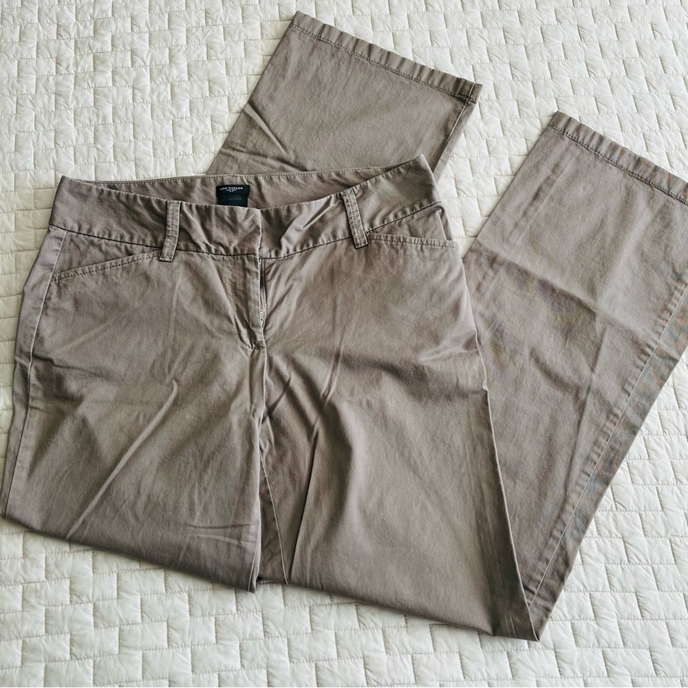 Ann Taylor Signature Straight Trousers Size 6 Tan Trouser Pants